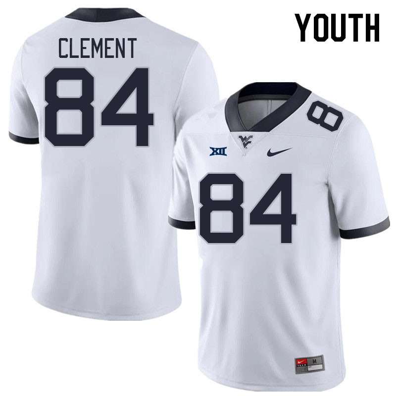 Youth #84 Hudson Clement West Virginia Mountaineers College Football Jerseys Stitched Sale-White - Click Image to Close